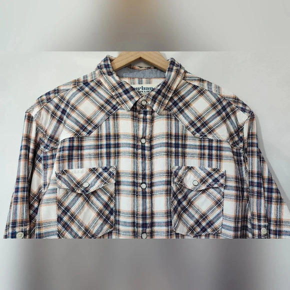 Urban Pipeline Men's‎ Button Down Size XL Blue Plaid Pearl Snap Western Rodeo - Picture 8 of 9